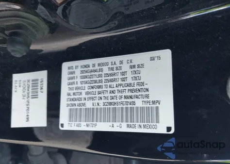 2015 Honda Cr-V Ex from USA, damaged, VIN 3CZRM3H51FG701495
